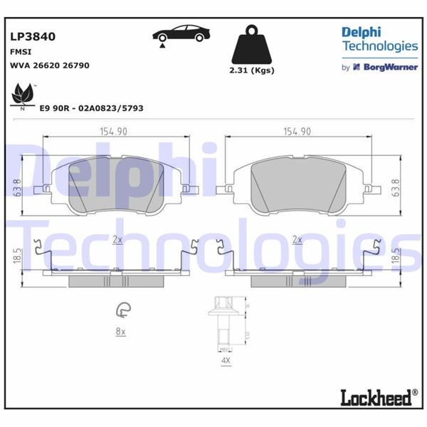 Opel Corsa F Ön Fren Balatası 302mm DELPHI