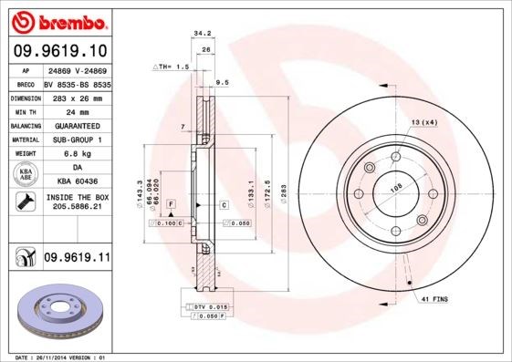 Opel Corsa F Ön Fren Aynası Havalı BREMBO