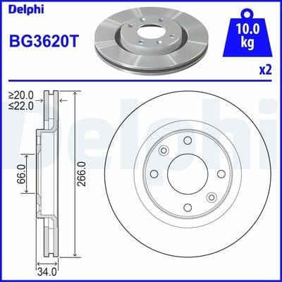 Opel Corsa F Ön Fren Aynası 266x22x4DLxHavalı DELPHI