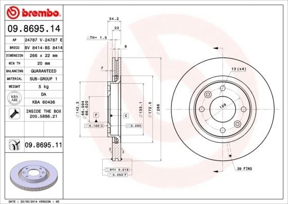 Opel Corsa F Ön Fren Aynası Havalı BREMBO