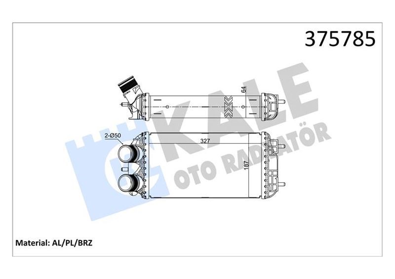 Opel Corsa F Mokka Peugeot 208 2008 Citroen C4 DS3 Turbo Radyatörü İntercooler KALE-RADYATOR