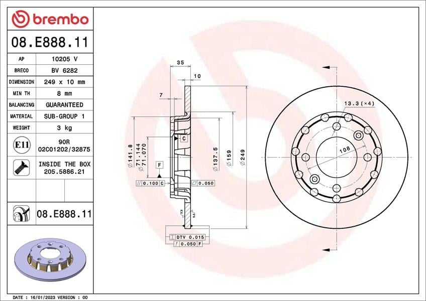 Opel Corsa F Arka Fren Aynası Dolu BREMBO