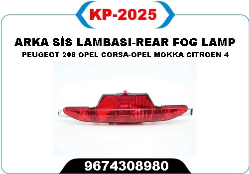 Opel Corsa F Arka Tampon Orta Reflektör KAYA