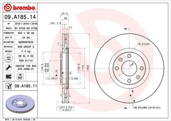 Opel Corsa F Mokka E Peugeot 208 2008 308 3008 5008 Citroen C4 DS5 DS3 Ön... BREMBO