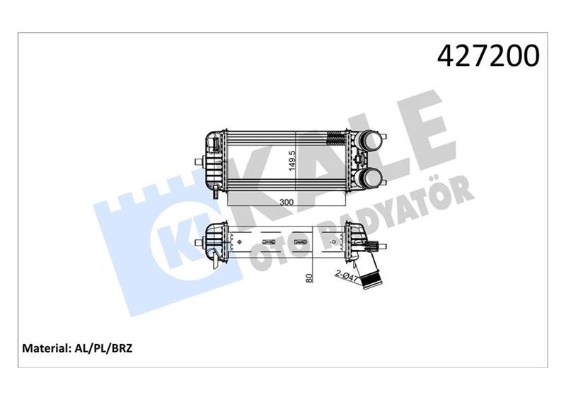 Ford Courier 1.5 TDCİ Turbo Radyatörü KALE-RADYATOR