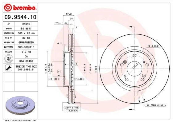 Honda CR-V Ön Fren Diski Hava Kanallı BREMBO