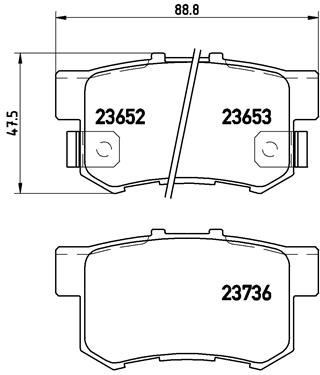 Honda CR-V Accord Arka Fren Balatası BREMBO