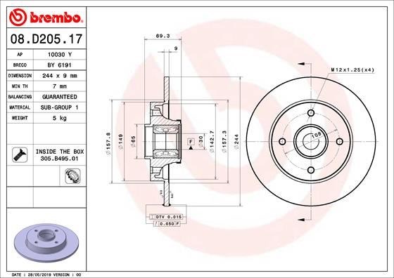 Opel Crossland Citroen C4 Cactus C3 C3 Aircross Peugeot 2008 208 Arka Fren... BREMBO
