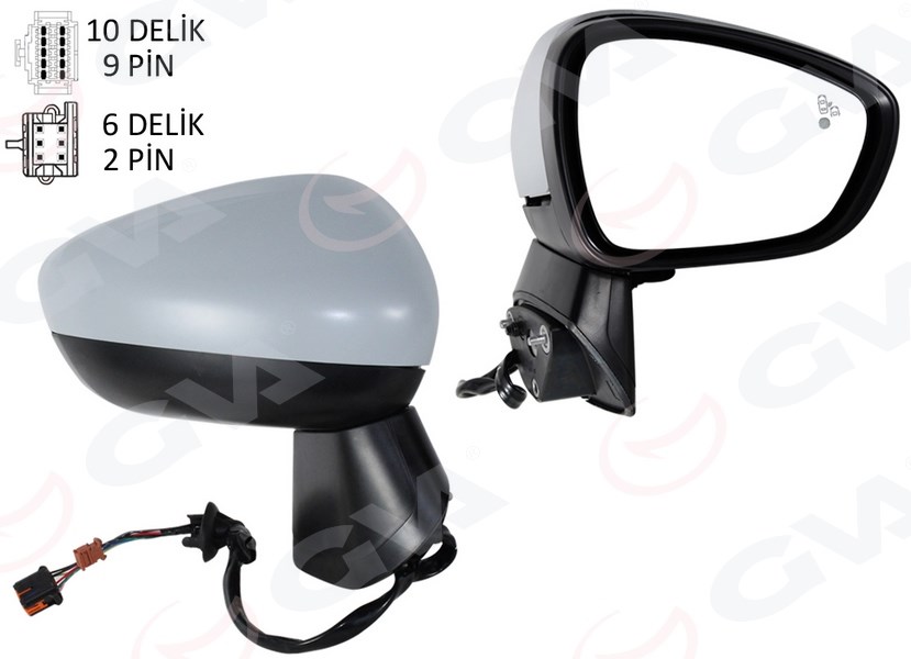 Opel Crossland Dış Dikiz Aynası Komple Sağ Elektrikli Katlanır GVA