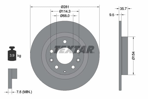 Mazda CX-3 Arka Fren Diski Dolu Tip TEXTAR