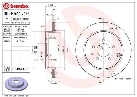 Mazda CX-7 Arka Fren Diski [UV Kaplamalı] BREMBO