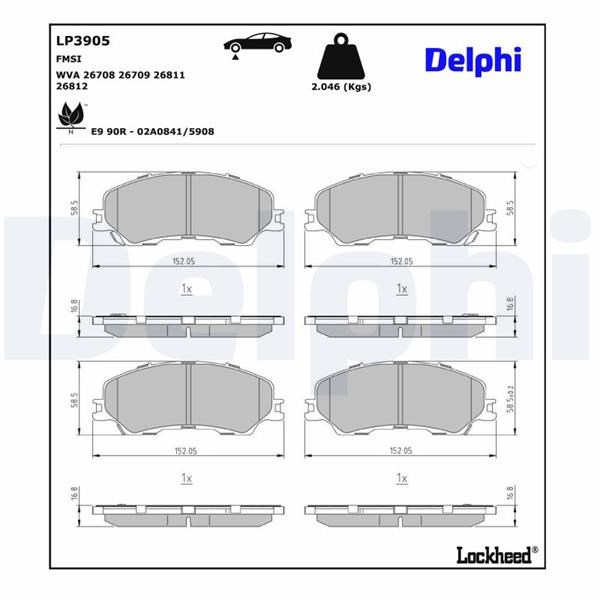 Isuzu D-Max Toyota Innova Ön Fren Balatası DELPHI