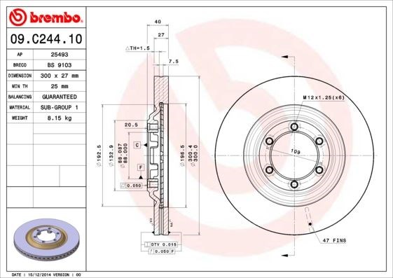 Isuzu D-Max Ön Fren Diski Hava Kanallı BREMBO