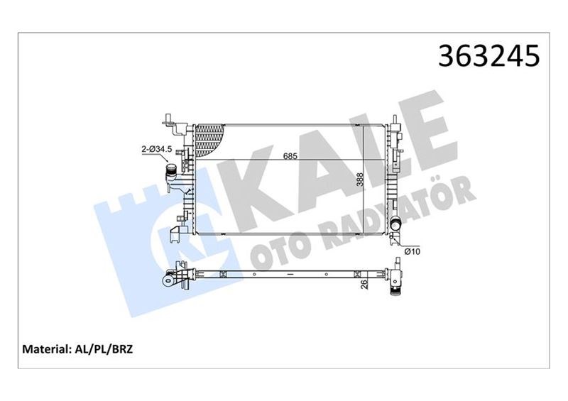 Dacia Duster Yeni XJD Su Radyatörü KALE-RADYATOR