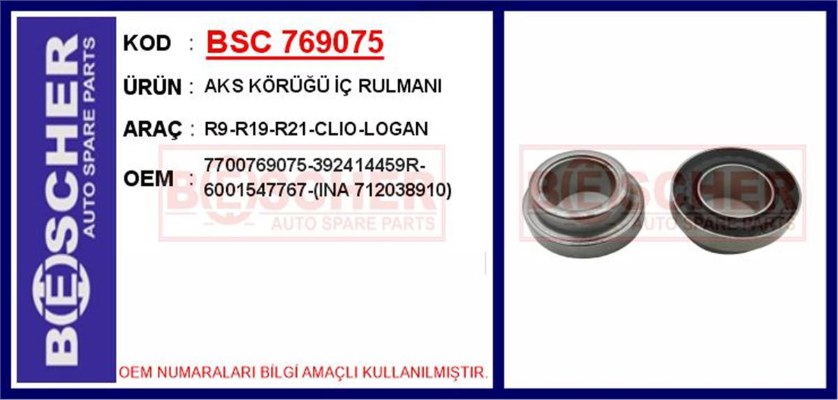 Renault R9 R19 R21 Clio Logan Aks Körüğü İç Rulmanı 7700769075-392414459R-60015477