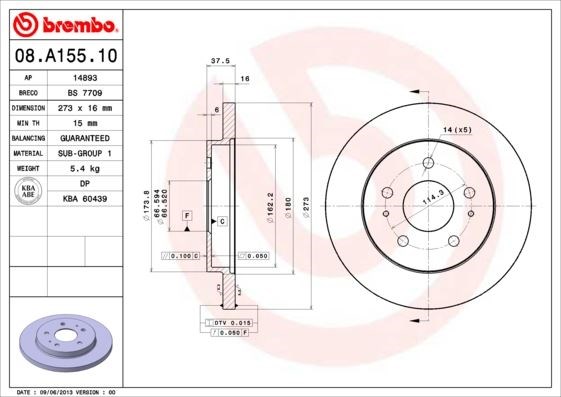 Daihatsu Terios Ön Fren Diski [Dolu Tip] [J100 J102 J211 J210 kasa] BREMBO