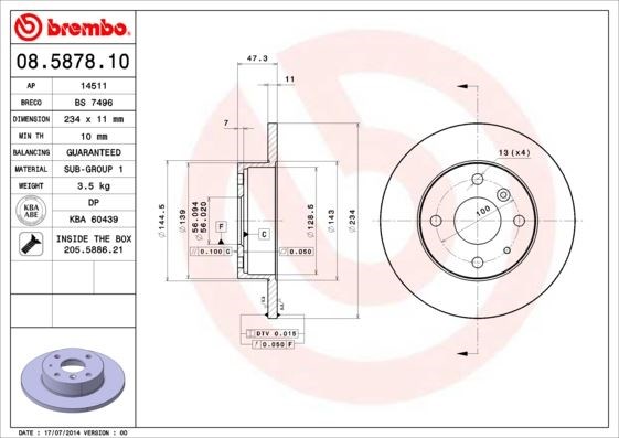 Daihatsu Ön Standart Fren Diski BREMBO