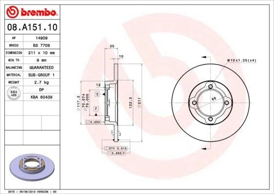 Daihatsu Ön Standart Fren Diski BREMBO