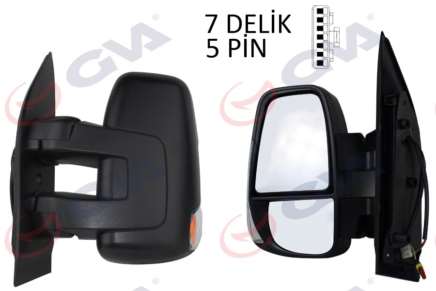 Iveco Daily Dış Dikiz Aynası Sol Mekanik Kısa Kol Sinyalli Konveks GVA