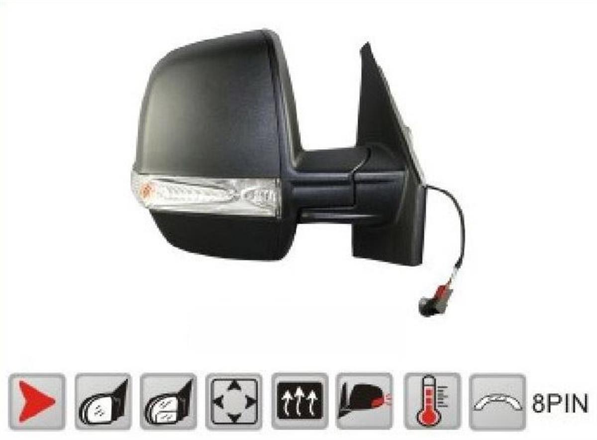 Dıs Ayna Elektrıklı Astarlı Sensorlu Sag 8Fıs Cıft Cam   Fıat Doblo Cargo 10-