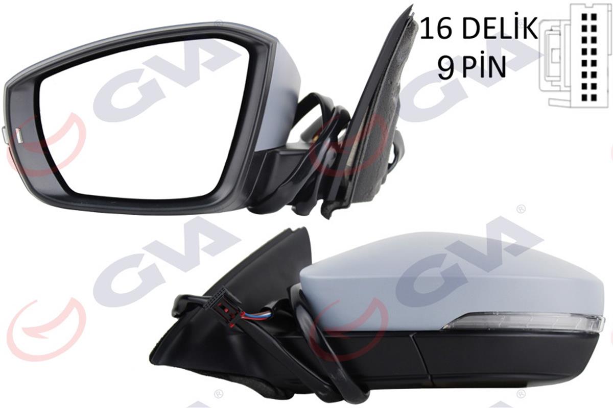 Dış Dikiz Aynası Elek.Isıtmalı Sol Octavıa 13-17 Katlanır Astarlı Çevre Aydınl S