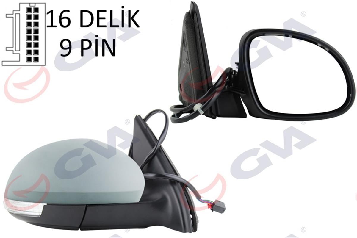 Dış Dikiz Aynası Elekt.Isıtmalı Sağ Tiguan 09 Katlanır Astarlı Çevre Aydınl Hafı