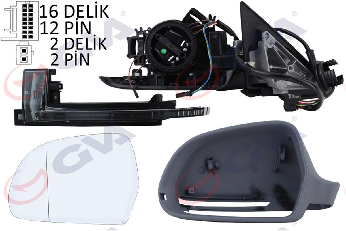 Dış Dikiz Aynası Elektrikli Isıtmalı Kör Nokta Oto Katlanır Hafızalı Sol Audi A4