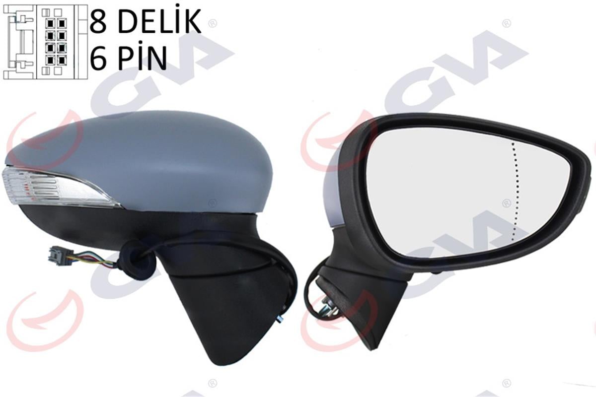 Dış Dikiz Aynası Elektrikli Isıtmalı Sağ Fiesta 08 Sinyalli-Astarlı-Asferikli Ca