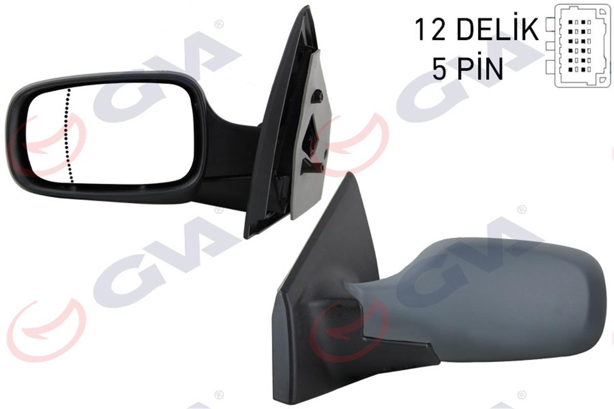 Dış Dikiz Aynası Elektrikli Isıtmalı Sol Clio 05-09 Astarlı Asferikli Vm-6136Eha