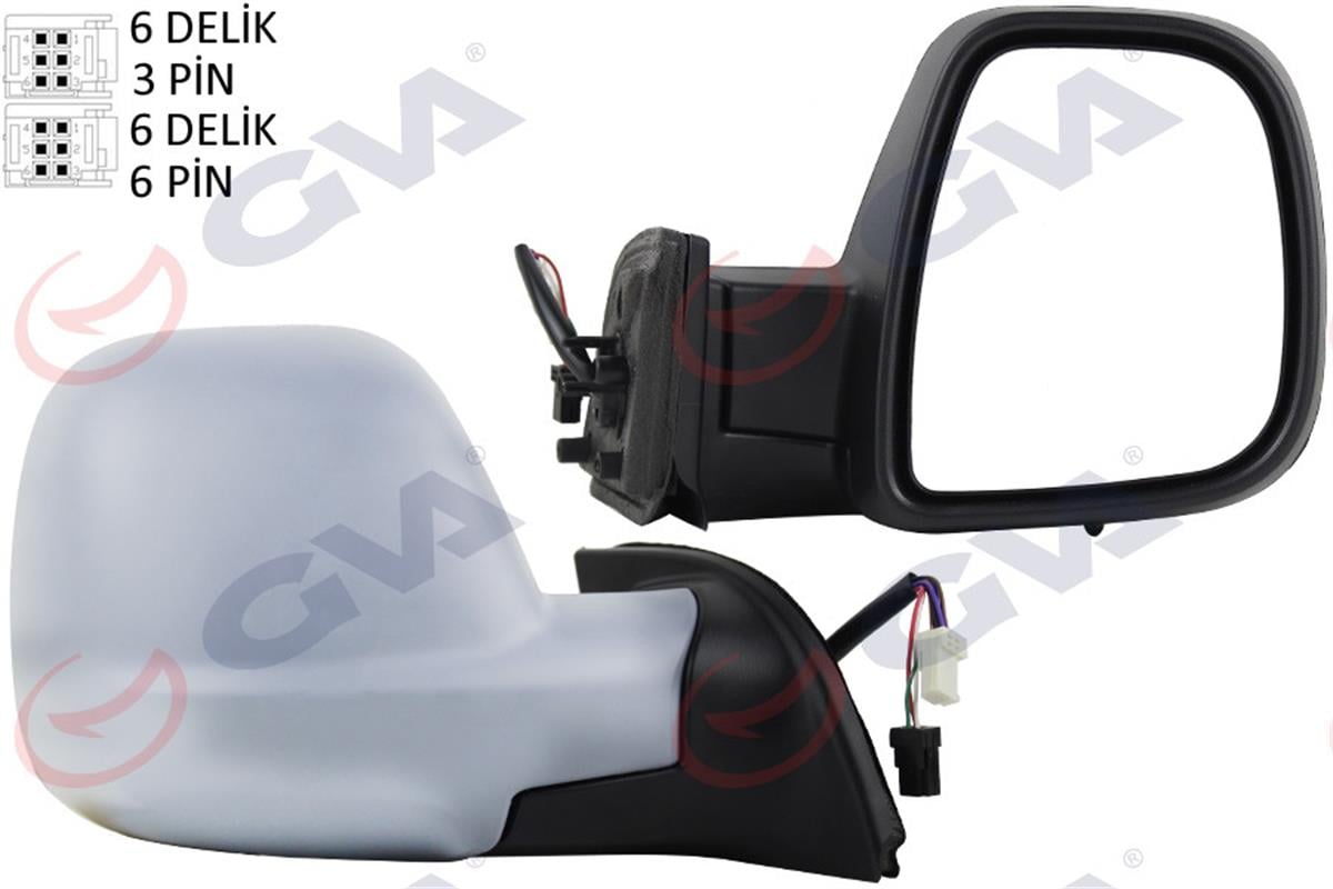 Dış Dikiz Aynası Elektrikli Katlanır Sağ Partner-Berlingo 13- Astarlı Konveks Ca