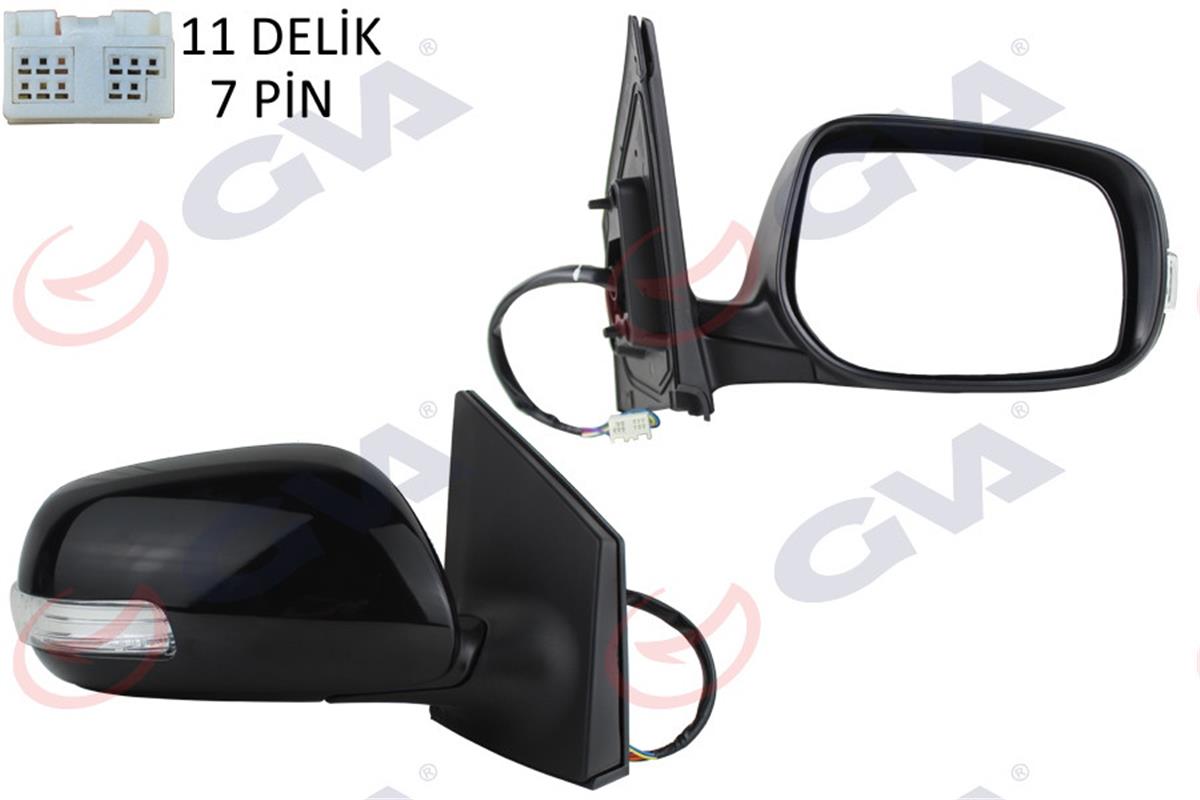 Dış Dikiz Aynası Elektrikli Sağ Corolla 10 Katlanır Sinyalli Astarlı Konveks Vm-
