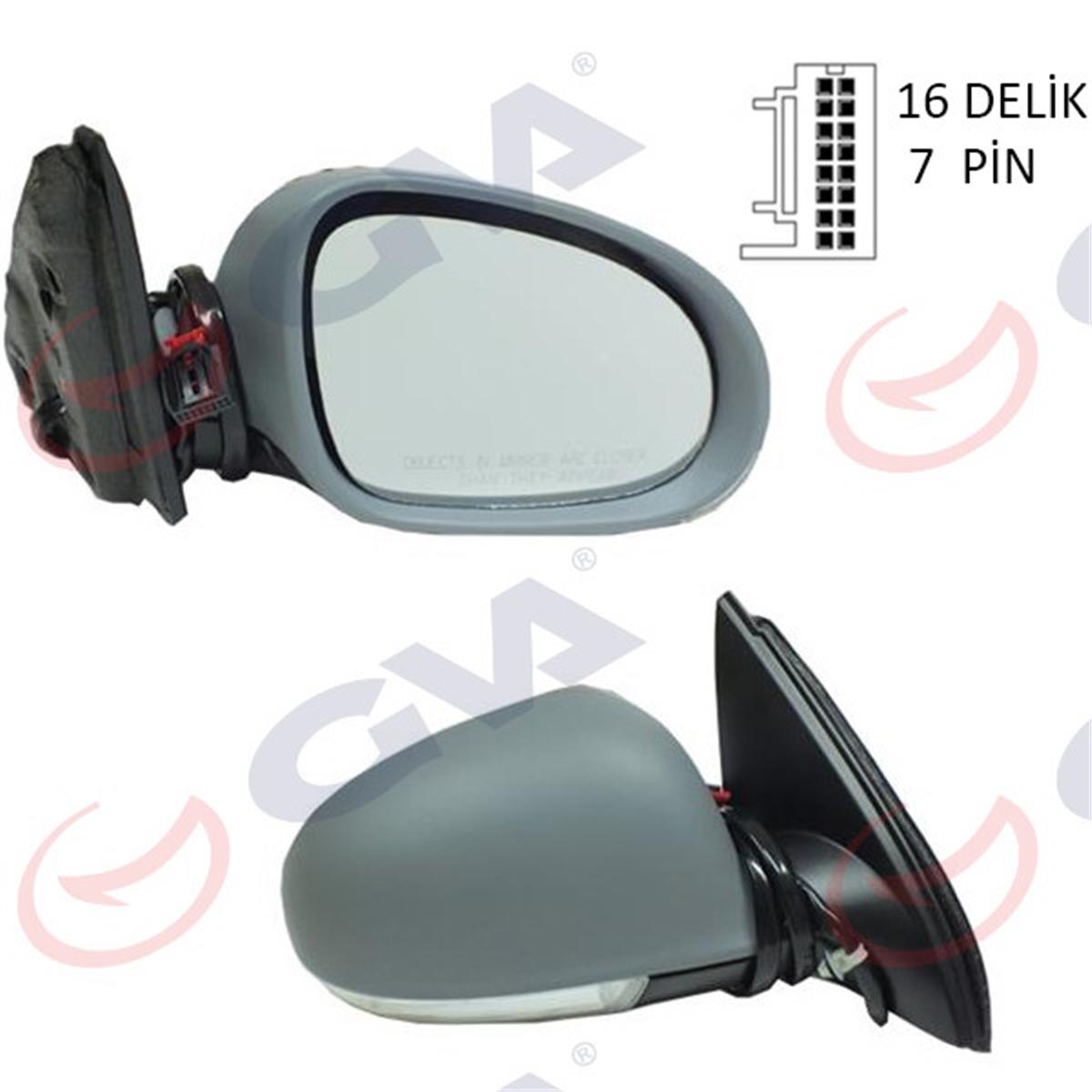 Dış Dikiz Aynası Elektrikli Sağ Jetta 04 Golf 5 05 6 Pin Sinyalli Konveks Astarl