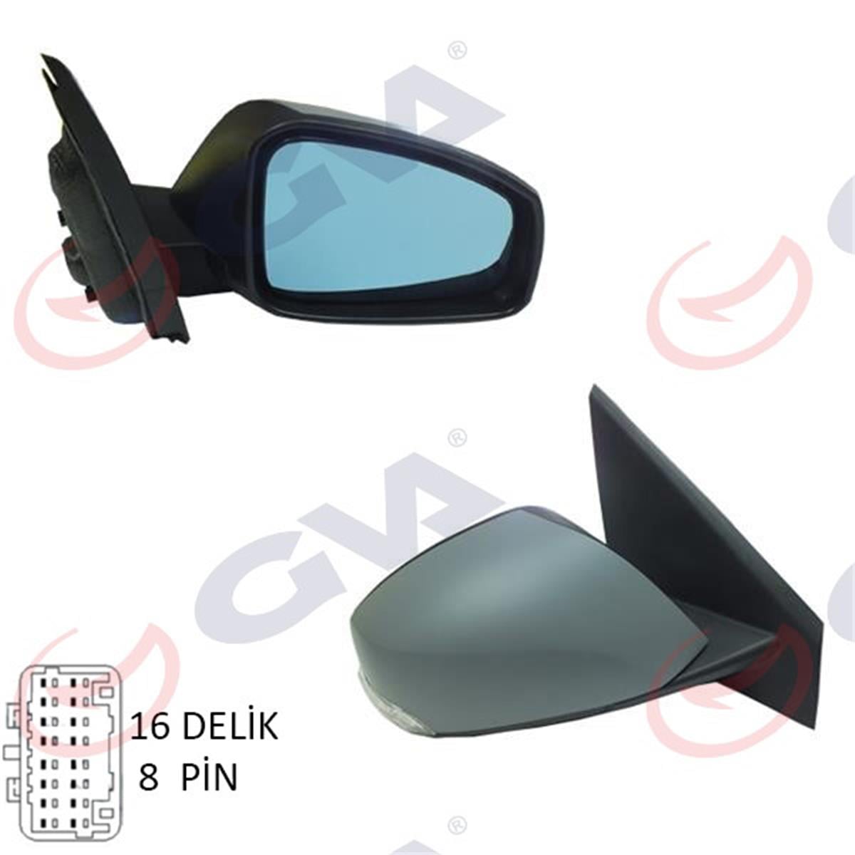 Dış Dikiz Aynası Elektrikli Sağ Laguna 07-15 Sinyal Katlanır Isıt. Konv.Mavi Cam