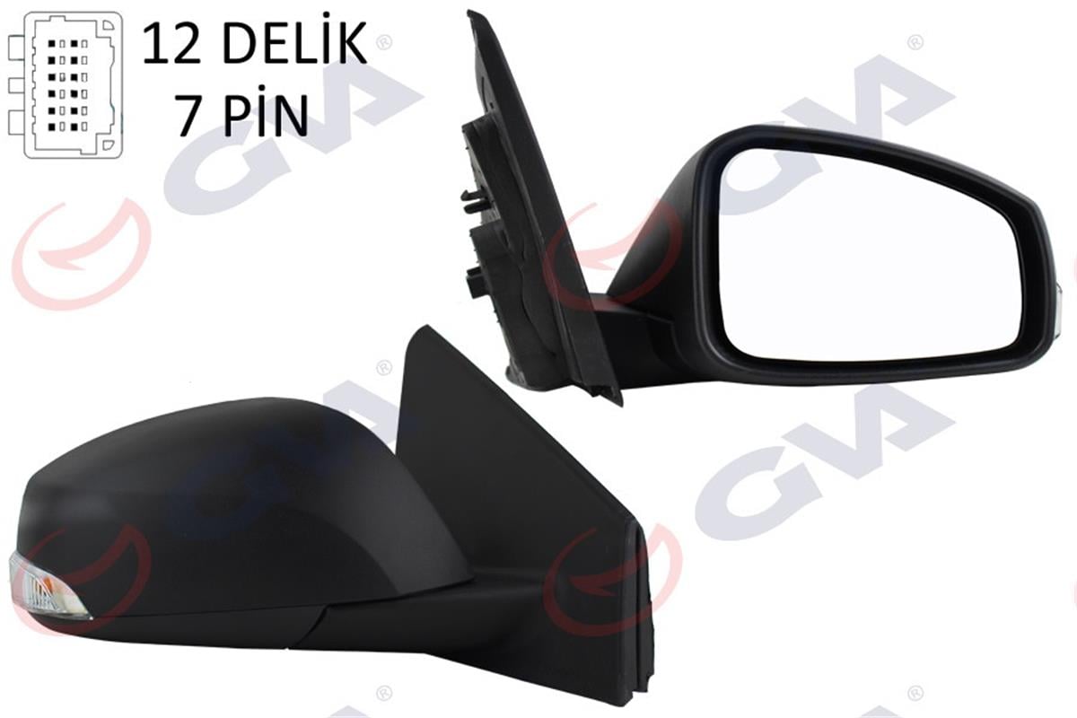 Dış Dikiz Aynası Elektrikli Sağ Megane 3 Fluence 08 Sinyalli Konveks 7 Soket V