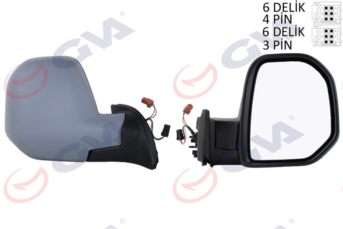 Dış Dikiz Aynası Elektrikli Sağ Partner-Berlingo 08 Astarlı Sensörlü Vm-6118Ehps