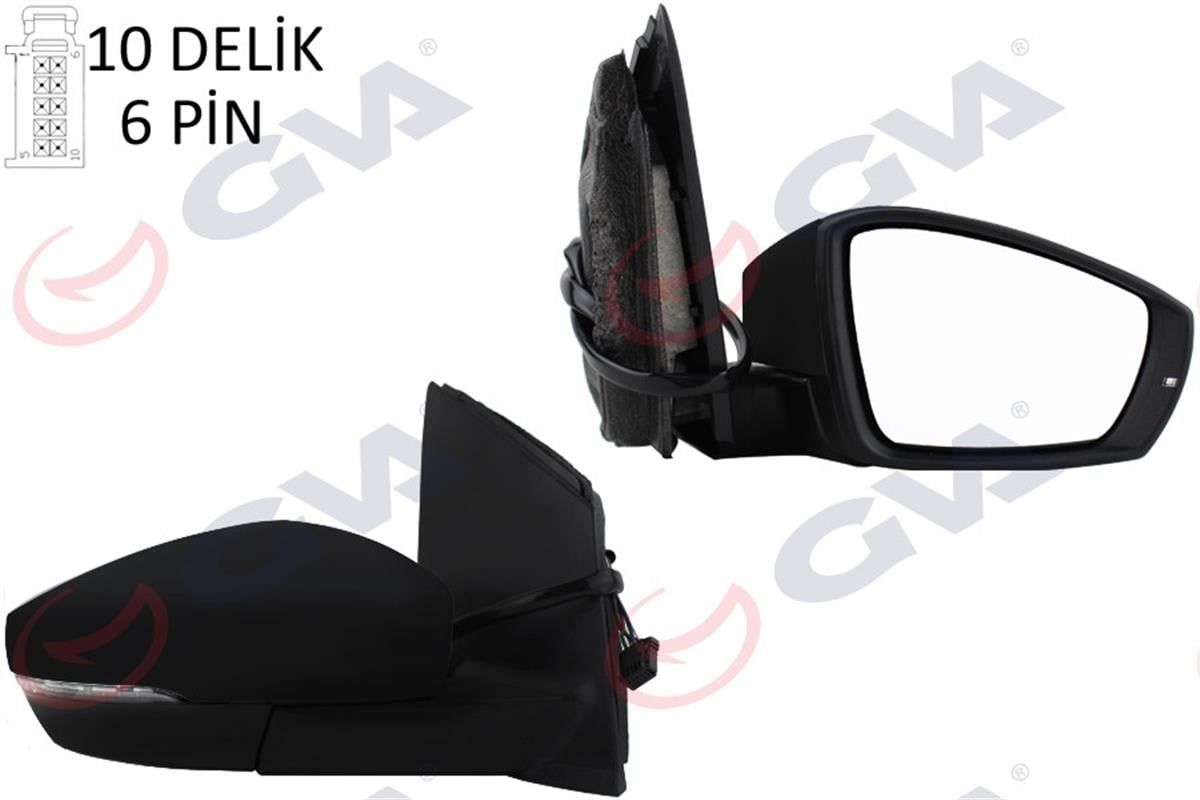 Dış Dikiz Aynası Elektrikli Sağ Polo-Derby 09 Isıtmalı Konveks Vm-388Nehr