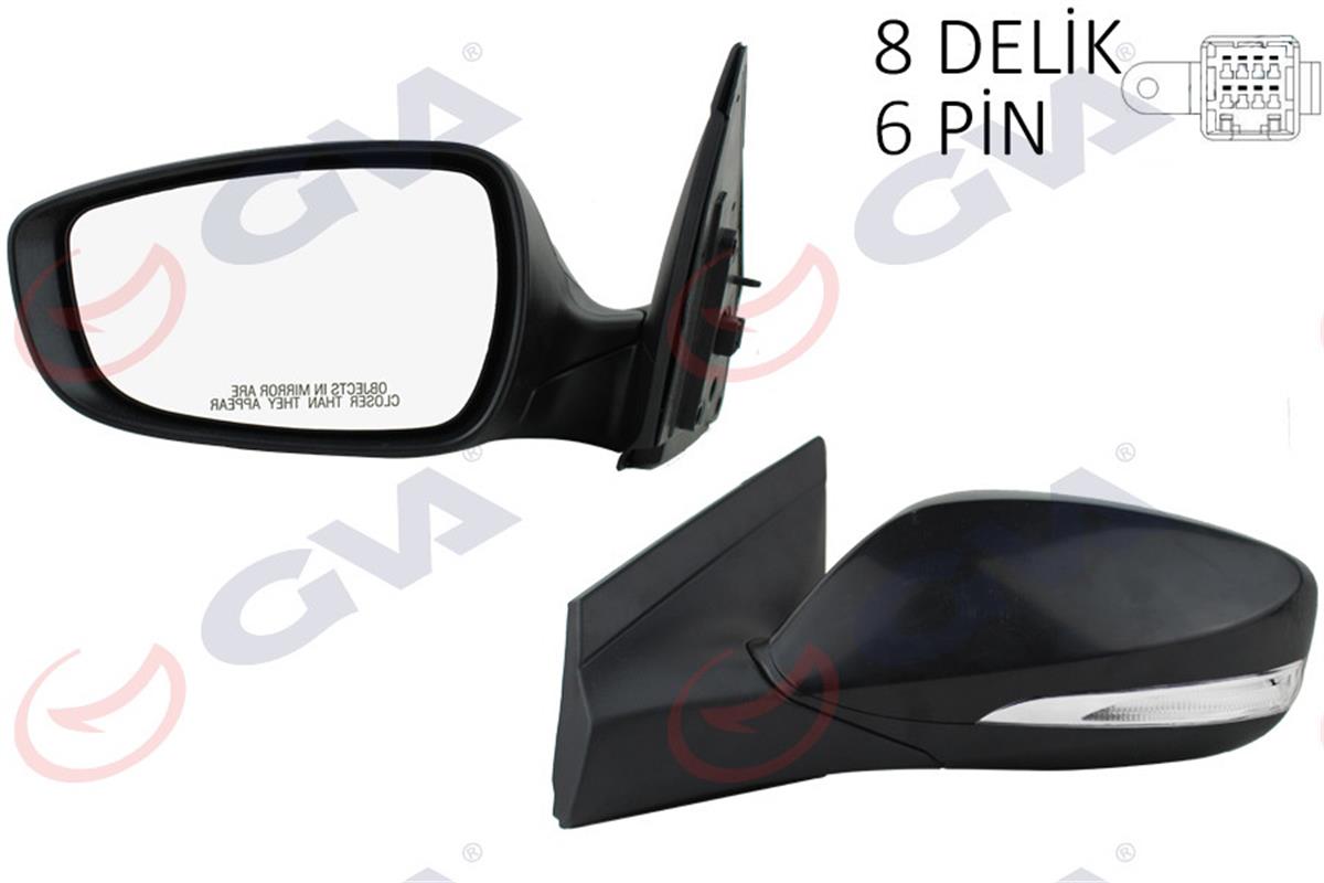 Dış Dikiz Aynası Elektrikli Sol Accent Blue-İ25 12 6Pın Sinyalli Isıtmalı Düz Ca