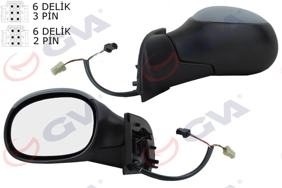 Dış Dikiz Aynası Elektrikli Sol C3 02-09 Konveks Cam Isıtmalı Astarlı Vm-501Ehpl