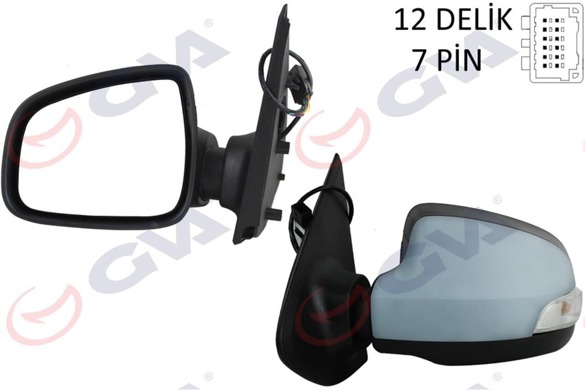 Dış Dikiz Aynası Elektrikli Sol Clio Symbol-Sandero 13 Sinyalli Astarlı Konveks