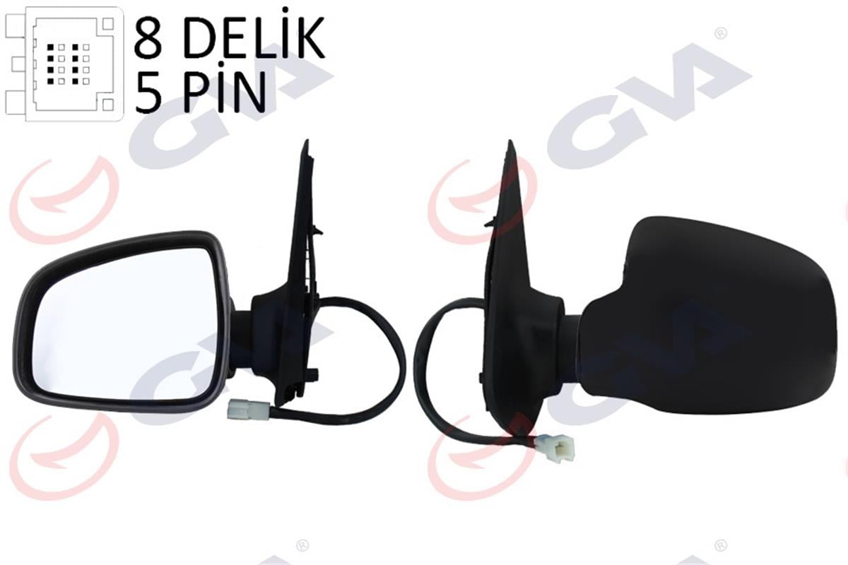 Dış Dikiz Aynası Elektrikli Sol Dacıa Sandero Stepway 12 Siyah Vm-6804Ehl