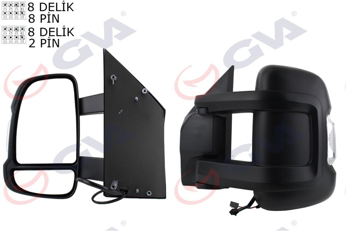 Dış Dikiz Aynası Elektrikli Sol Ducato-Boxer-Jumper 06 23.5Mm Konveks Sinyalli U