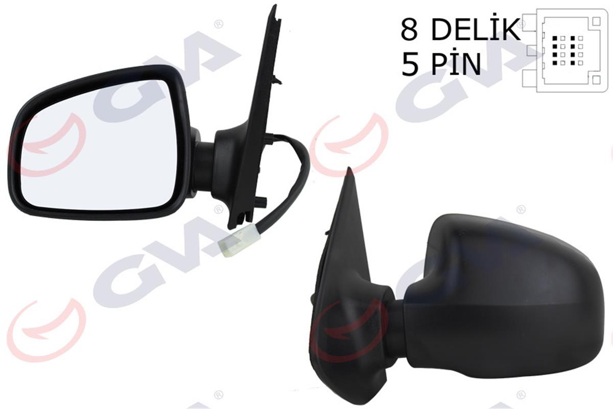 Dış Dikiz Aynası Elektrikli Sol Logan-Sandero-Logan Mcv 12-14 Konveks Cam Vm-680