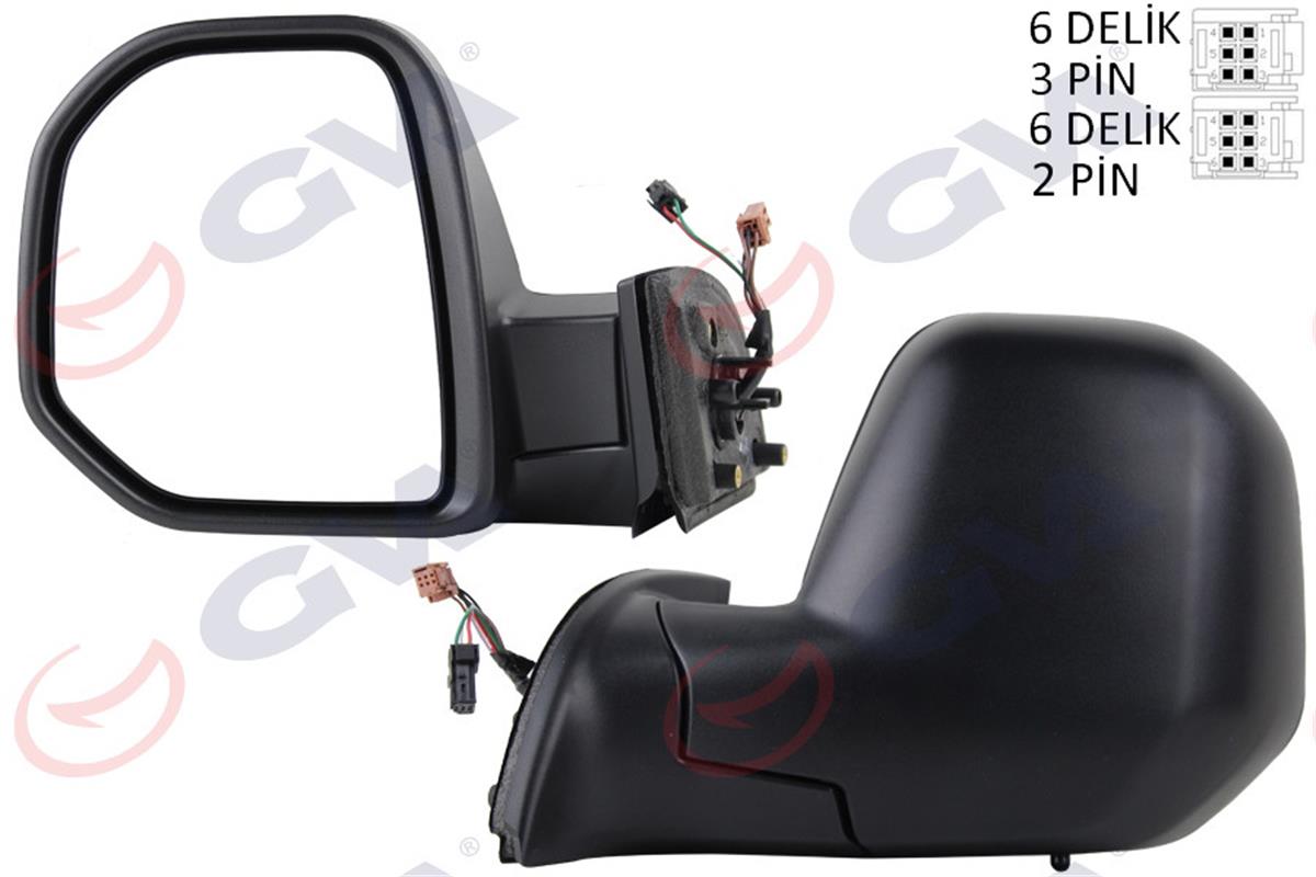 Dış Dikiz Aynası Elektrikli Sol Partner-Berlingo 08 Sensörlü Vm-6118Ehl
