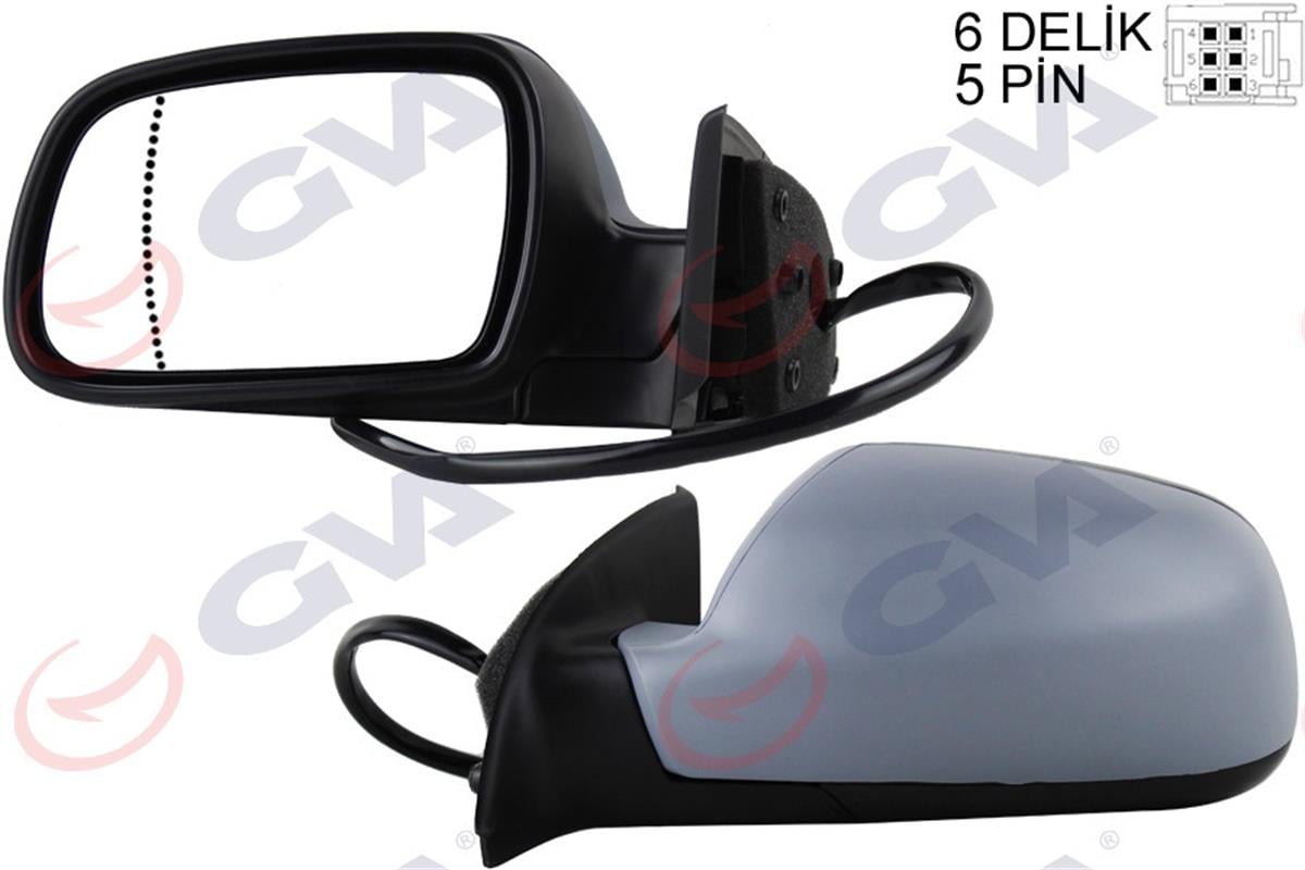 Dış Dikiz Aynası Elektrikli Sol Peugeot 307 01 Astarlı Asferikli Vm-207Ehpal