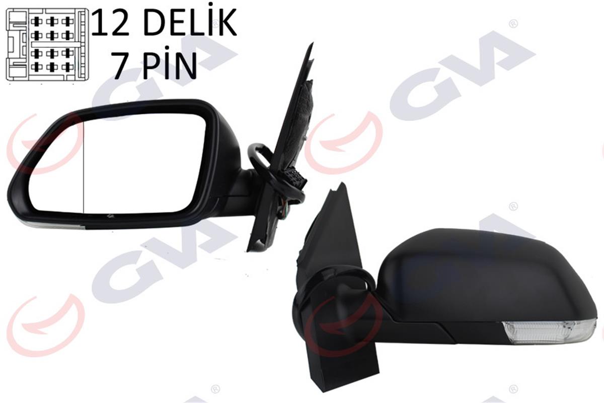 Dış Dikiz Aynası Elektrikli Sol Polo (05-08) (Asferıklı+Sınyallı) Vm-377Ehal