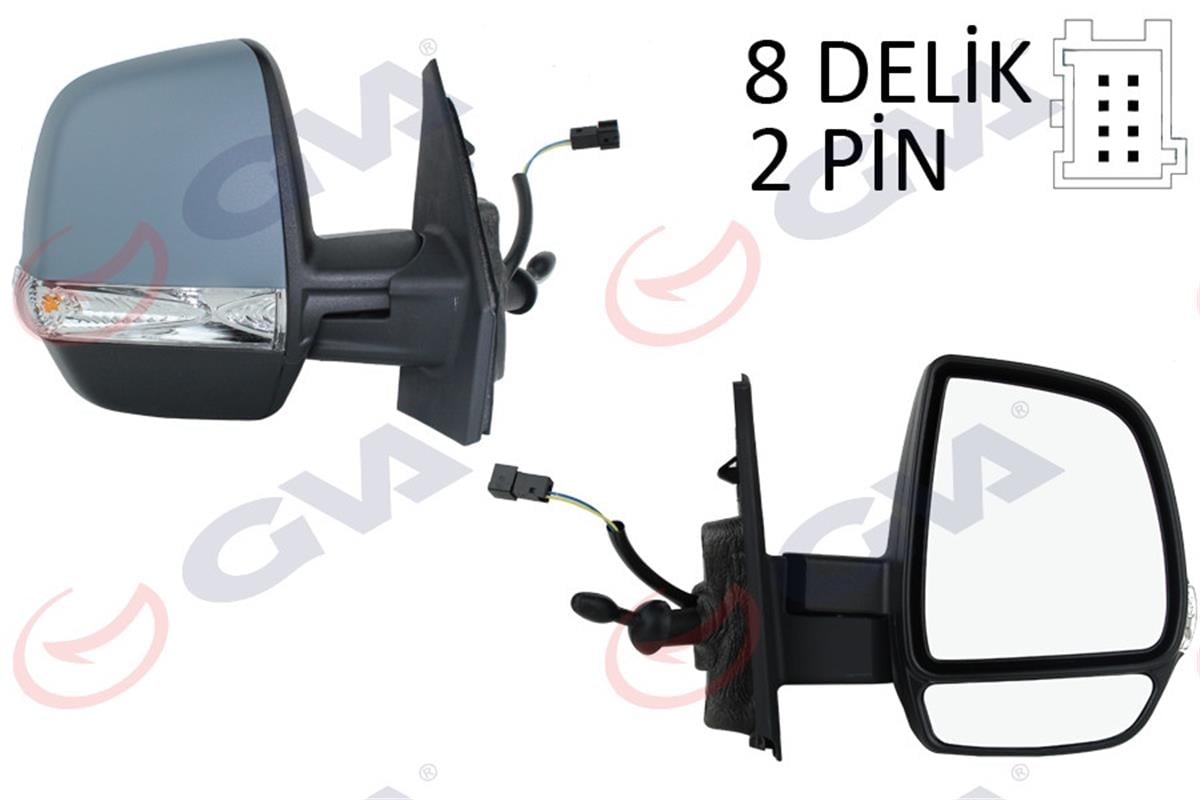 Dış Dikiz Aynası Manuel Sağ Doblo 3 2011 Md. Sinyalli Kapaksız 2 Fişli-Çift Ca