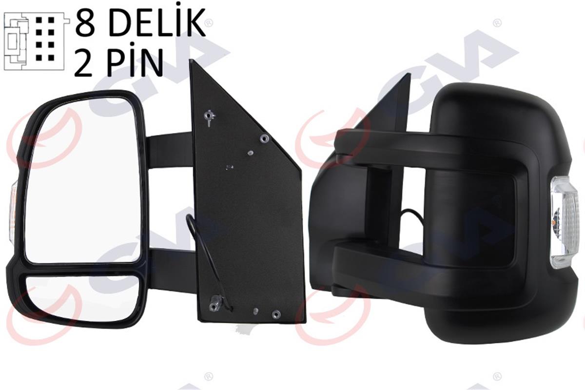 Dış Dikiz Aynası Manuel Sol Ducato-Boxer-Jumper 06 23.5Mm Konveks Sinyalli Uzun