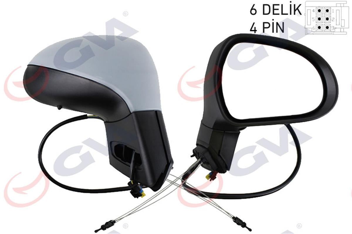Dış Dikiz Aynası Mekanik Sağ Peugeot 207-06 Sinyalli Sensörlü Astarlı Vm-6207Psr