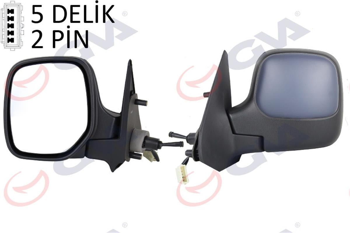 Dış Dikiz Aynası Mekanik Sol Partner-Berlingo 97-07 Isıtmalı Konveks Astarlı Vm-