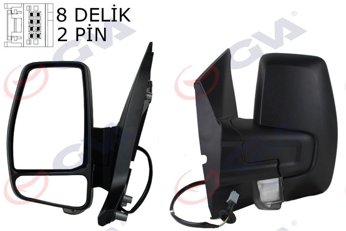 Dış Dikiz Aynası Mekanik Sol Transit Custom V362 12-20 Desenli-Sinyalli Vm-6325L